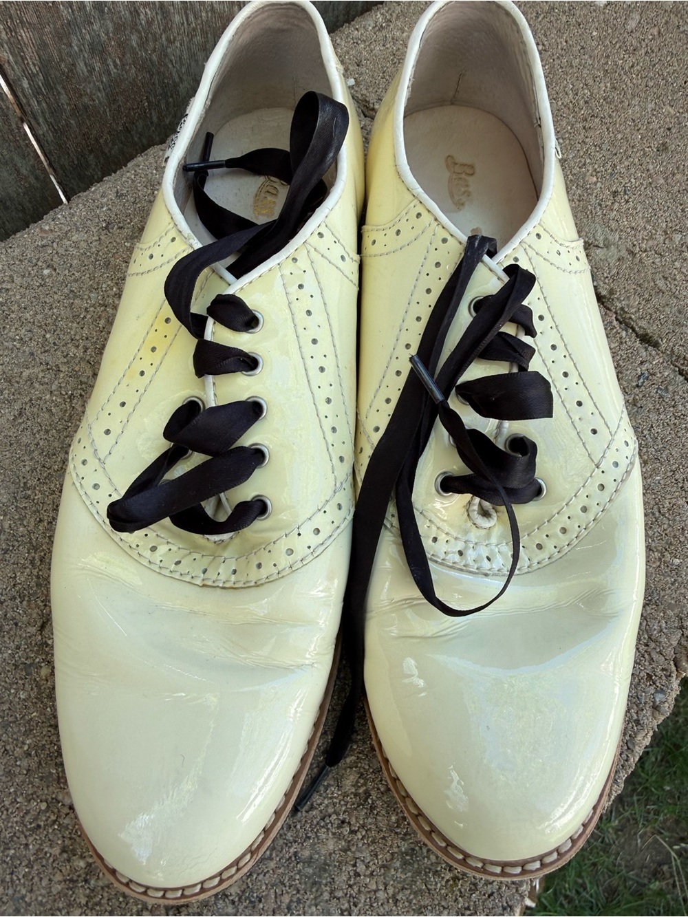 Bass Odette Cream Leather Oxford Saddle Shoe Black Lace Rachel Antonoff Size 8.5 - Picture 2 of 9